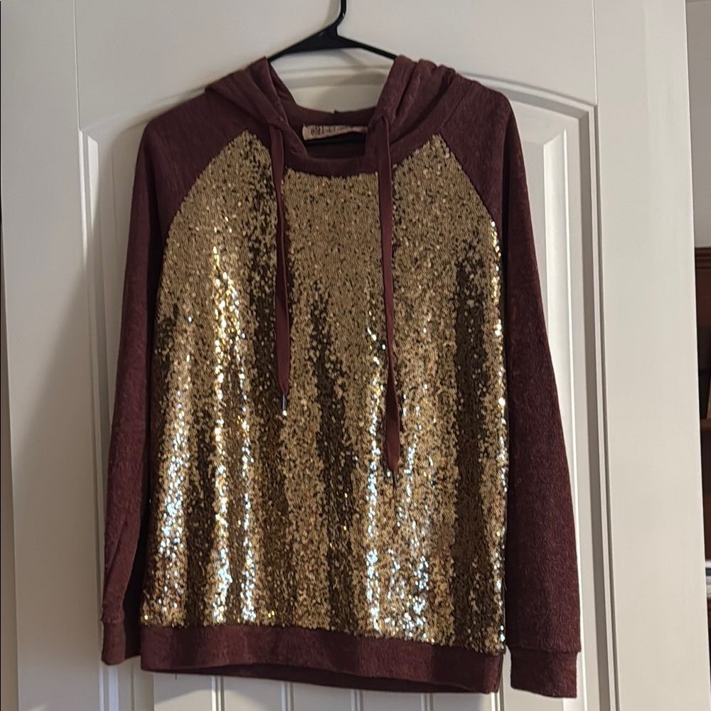 Gold Sequin Women's Sweater